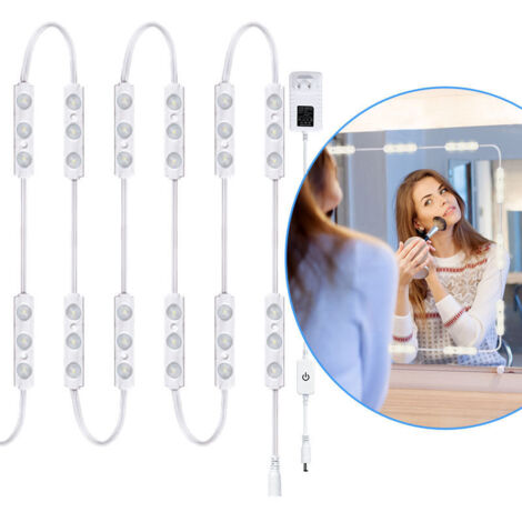 SABIR Lumière Miroir Coiffeuse avec 60 LED, Lumière de Miroir, Lampe Coiffeuse Maquillage Dimmable, 10 Niveaux de Luminosité, Lampes de Maquillage pour Miroir de Maquillage et Coiffeuse [Classe énerg