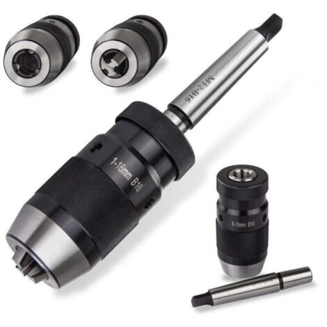 SABIR Mandrin de perçage auto-serrant sans clé MT2-b16 + tige d'extension Morse 1-16 b16 n° 2
