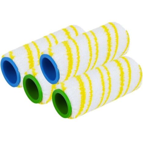 SABIR Mikrofaserwalze 4er Set für Kärcher FC3 FC3D FC5 FC7 Staubsaugerbürsten Walzen Walzenersatz waschbar hohe Staubaufnahmekapazität