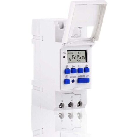 SABIR Minuterie numérique programmable, écran LCD, minuterie hebdomadaire programmable, relais temporisé, 16 minuteries marche/arrêt (12 V)