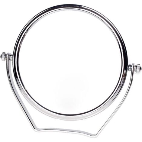SABIR Miroir Maquillage Grossissement x10, 6 inch Compact Miroir Cosmétique sur Pied, chrome, Ø 15,3 cm, 100% et 1000% orientable sur 360°, Haute Qualité miroir de Table