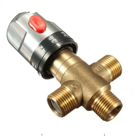 SABIR Mitigeur thermostatique,mitigeur thermostatique en laiton massif à 3 voies Robinet de réglage de la température pour système de douche