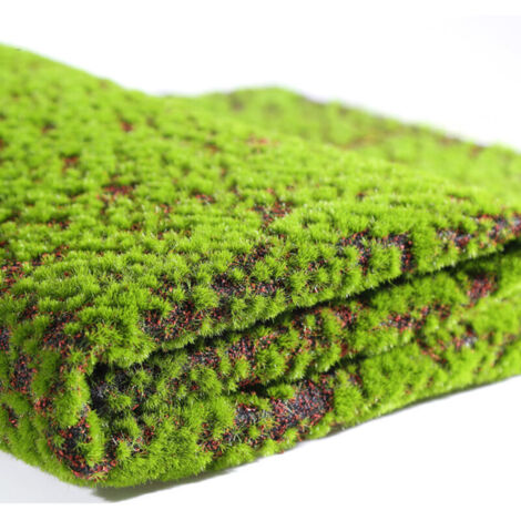 SABIR Mousse artificielle, lichen, fausses plantes vertes pour la décoration de la maison, de la cour et du jardin (point rouge)