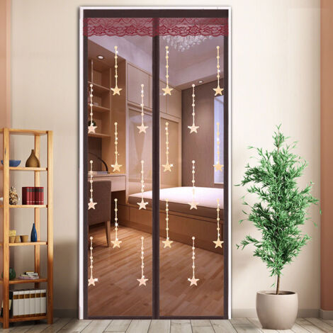 SABIR Moustiquaire porte balcon, moustiquaire porte aimantée moustiquaire magnétique rideau anti insectes, pas de perçage, fixation adhésive idéale pour porte balcon, porte de cave et porte fenêtre 80