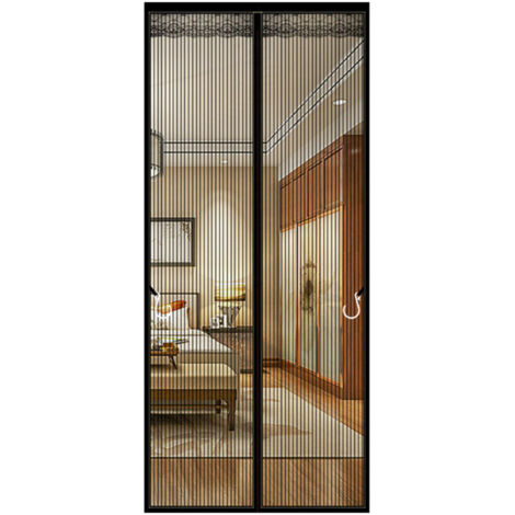 SABIR Moustiquaire Porte Fenêtre Magnétique,T-Audace100x210cm Moustiquaire de Rideau Porte Insect Ecran Baie,Moustiquaire Baie Vitree Coulissante avec Fermeture Aimantée Sans Perçage,Rideaux Anti Mouc