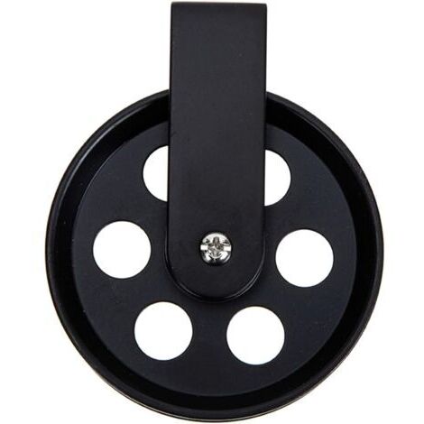 SABIR Murale Accessoires D'Éclairage Cintres Métalliques Robustes Roue De Poulie Rétro Noir Poulie De Roue Vintage Roue Simple Petite Poulie En Fer Forgé