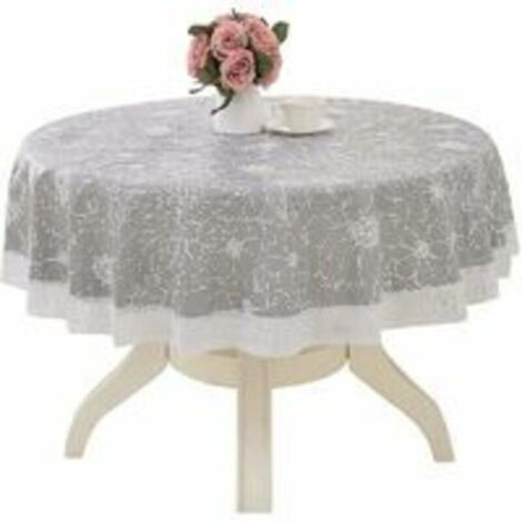 SABIR Nappe ronde lavable 180cm imperméable, infroissable et antitache