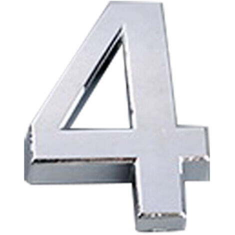 SABIR Numéro de porte 5 cm avec base auto-adhésive ABS moulé par injection, panneau numérique galvanisé, numéro de maison argenté [4]