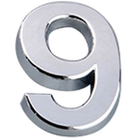 SABIR Numéro de porte de 5 cm avec base auto-adhésive ABS moulé par injection, panneau numérique galvanisé, numéro de maison argenté [9]