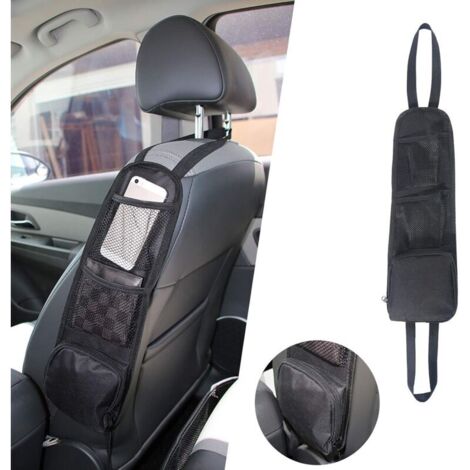 SABIR Organisateur Latéral de Siège, Sac de Rangement de Voiture, Support de Téléphone de Siège de Voiture de Poche en Filet pour Tous les Sièges d'auto de Passager Avant pour Voitures, Camions