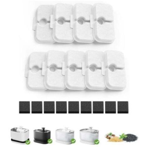 SABIR Packs de filtres de rechange pour fontaines à chat avec éponges de pré-filtre, compatibles avec la fontaine de 2,5 litres PLWF005 de PETLIBRO