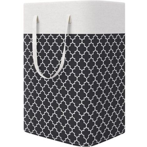 SABIR Panier a Linge Sale,Grand Panier à Linge avec Anse,75L Organiser Paniers pour Vêtements Stockage,Pliable Sac à Linge en Tissu Corbeille a Linge,Panier de Rangement Pour Jouets (Noir)
