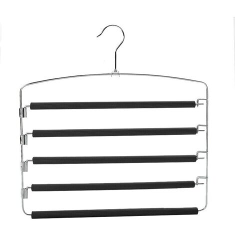 SABIR Pantalons Cintres Multicouches Anti-Glisse Garde-Robe Organisateur de Rangement pour Jeans Pantalons Foulard Jupes