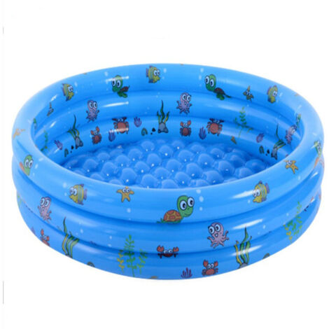SABIR Pataugeoire Ronde pour Enfants Piscine Gonflable pour Enfants en PVC Piscine Hors Sol à Thème Océanique pour Le Jardin pour Enfants Adultes et Familles (10035CM)