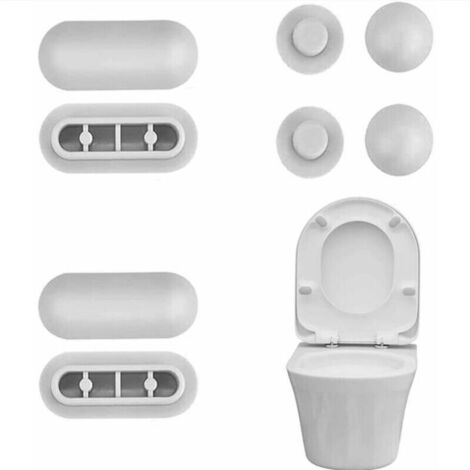 SABIR Pcs Patin Abattant WC en Plastique Carivent，avec 4 Ecarteurs de Couvercle de Toilette Pare-Chocs de Siège de Toilette Robuste Tampon de Siège de Toilette Anti-choc pour Toilette Lunette Couvercl