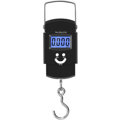 SABIR Pêche électronique Balance,Pêche échelle 50kg/110lbs, Digital Pêche Postal Crochet de Suspension Balance avec Mètre Ruban avec écran LCD Rétroéclairé, 2 Piles AAA Incluses
