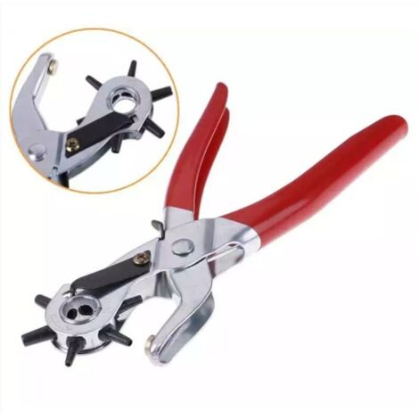 SABIR Perforateur de ceinture en cuir Perforateur de ceinture robuste Pinces rotatives Ensemble de poinçons de ceinture Bracelets de montre Sangles Colliers Selles pour animaux Chaussures Chiffon DIY