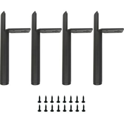 SABIR Pieds de meubles en métal noir de 13 cm, pieds de table en métal, capacité de charge jusqu'à 800 kg, adaptés pour canapé, table basse, meuble TV, lit et autres meubles