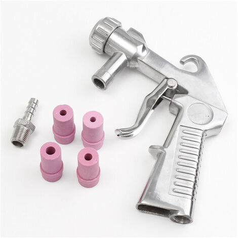 SABIR Pistolet Sablage Pneumatique Kit, Kit de pistolet à sable avec 4 buses en céramique