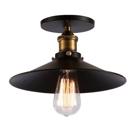 SABIR – Plafonnier industriel noir en métal – Luminaire E27 60W – Tension AC 220V-240V – Pour décoration intérieure moderne – Installation facile