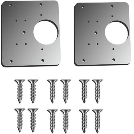 SABIR Plaque de Réparation de Charnière, 2 Pièces Réparation de Plaque D'acier Inoxydable Avec 8 Vis, Kit De Réparation De Charnière Pour Porte en Bois/Placard/Meuble Plaque Fixe