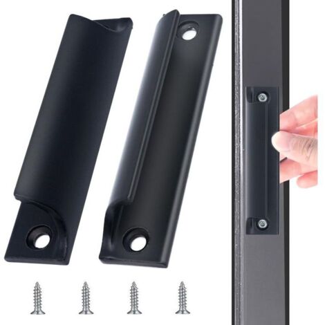 SABIR Poignée en Alliage D'aluminium,2 pcs Poignées de Porte de Balcon Extérieures,Poignée de Porte Coulissante,Poignée de Tiroir D'armoire,Poignée Profil Cuisine avec 4 Vis pour Armoires de fenêtres,