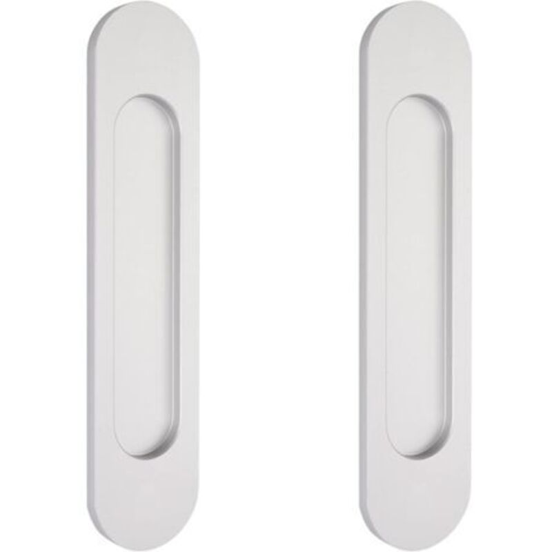 SABIR Poignées de porte coulissantes ovales argentées 15 cm Alliage aluminium résistant à la rouille Installation facile sans perçage Pour portes et