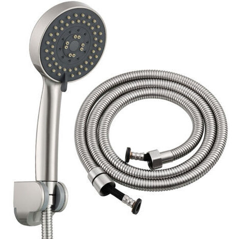 SABIR Pommeau de Douche Haute Pression, Pommeau de Douche Économie d'Eau 5 Modes Réglable, Pommeau de Douche Économique, Douchette Douche Salle de Bain, Pommeau de Douche avec 1.5M Tuyau (argent)