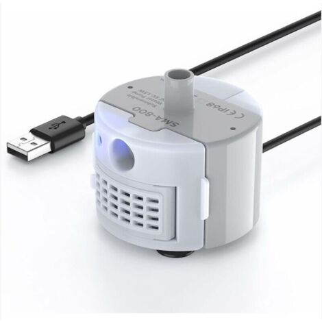 SABIR Pompe de fontaine à eau pour animaux de compagnie avec lumière LED, ultra silencieuse, longue durée de vie, étanche IP68
