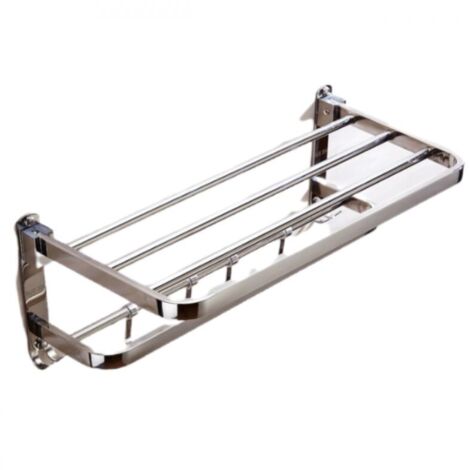 SABIR Porte-serviettes pliable - 40cm, Porte-serviettes en acier inoxydable, Porte-serviettes pour salle de bain, Suspension de matériel de salle de bain d'hôtel