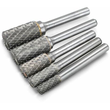 SABIR Pour une fraiseuse 5 pièces 1/4 pouce Double coupe carbure de tungstène fraise rotative meuleuse queue ensemble peu