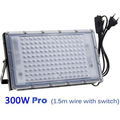 SABIR Projecteur UV LED 300W Lumière Noire IP65 Imperméable, Lampe LED Ultra-violet, Eclairage à Effet pour Aquarium, Soirée, Peinture Fluo, affiche fluorescente, Néon, Bar, Fête