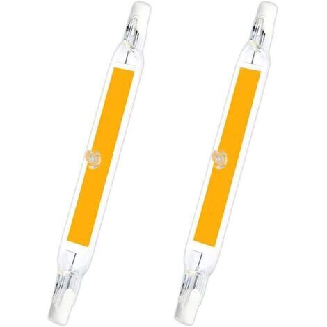 SABIR R7S 78mm LED 5W Blanc Chaud 3000K, 500LM, R7S J78 COB LED Linéaire Remplacer Crayon Halogène 40W 50W, Ampoule R7S LED 78mm Slim pour Mini Projeture/Applique Murale, Non-dimmable, lot de 2 [Class