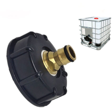 SABIR Raccord cuve eau S60X6 - Embout arrosage jardin (anneau plat - tétine en laiton à 6 pointes)