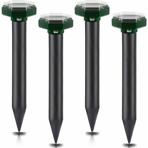 SABIR Répulsif Taupe Lot de 4,Répulsif pour Anti Taupe,Répulsif Taupe Ultrason,Anti-Taupe,Répulsif Taupe Solaire à Ultrason,Répulsif Solaire Contre Les Taupe,pour Anti Taupes/Serpent de Pelouse,Jardin