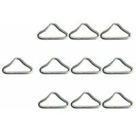 SABIR Ressort de Trampoline, Boucle de triangle de trampoline, trampoline V Bagues en acier inoxydable Triangle Bagues Boucle pour Bracelet Keeper Trampoline Bounce Bounce Accessoires 10pcs STOL