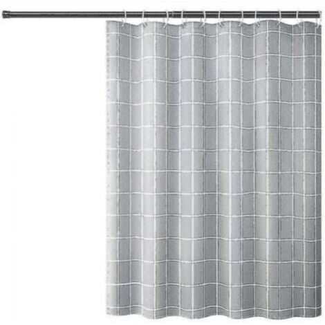SABIR Rideau de douche, rideau de douche anti-moisissure 180x180cm rideau de douche lavable rideau de douche durable pour salle de bain, exposition