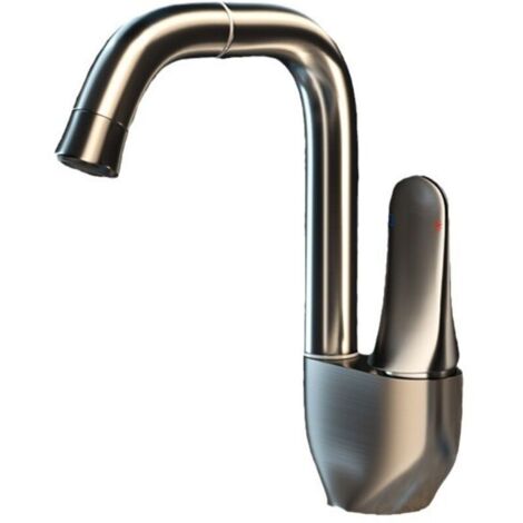 SABIR Robinet de salle de bain mitigeur d'eau chaude et froide en laiton mitigeur d'eau de lavabo grue New Arrival Basin Faucet，Gun Gray