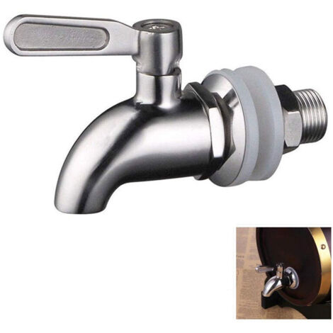 SABIR Robinet de Tonneau,Distributeur de Boissons,Robinet pour Tonneau de Bière, Robinet pour Vin - En Acier Inoxydable et Taille de 16mm