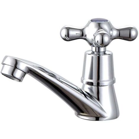 SABIR Robinet d'eau Unique Froide Robinet d'eau, Robinet à Froid Simple Chromé Bassin Robinet d'eau, pour Maison Salle Bain WC Lavabo Bassin la Cuisine