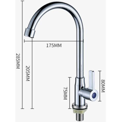 SABIR Robinet en laiton Robinet d'eau froide unique Fournitures de cuisine Bassin de légumes Robinet d'évier Robinet d'eau en alliage de zinc Robinet de cuisine vertical Distributeur d'eau d'évier sur