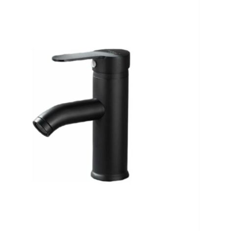 SABIR Robinet lave-mains noir mat - Mitigeur eau chaude / eau froide - Noir