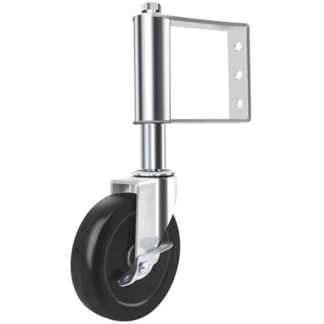 SABIR Roulette de porte à ressort capacité 220 lbs avec support universel, roulette de porte en caoutchouc dur résistant au vieillissement avec frein, 4 inch