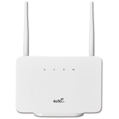SABIR Routeur sans fil 4G LTE CPE Routeur sans fil 300 Mbps Routeur sans fil avec 2 antennes externes à haute portée Emplacement pour carte SIM Version européenne, blanc, UE incluse