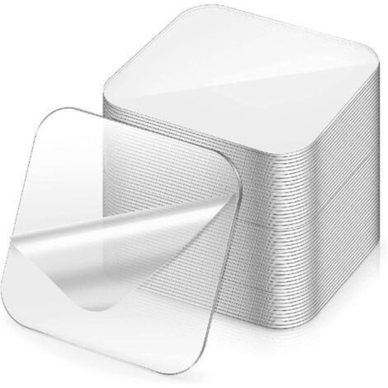 SABIR Ruban Adhésif Double Face Extra Fort, 30 Pièces Ruban adhésif réutilisable transparent lavable Nano et multifonctionnel, Pour divers objets