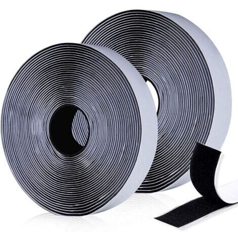 SABIR Scratch Autocollant, Bandes Auto-agrippantes Auto-Adhésives,10 m x 20 mm Rubans Adhésifs Bande Ruban Scratch Hook Loop Autoadhésif pour Cadres Photos Installation, Bricolage, Moustiquaire Fenetr