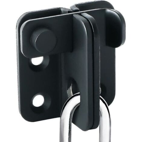 SABIR Serrure de porte coulissante, cadenas, loquet de porte, boucle, crochet antivol, finition noir mat, acier inoxydable, Ems3001 B
