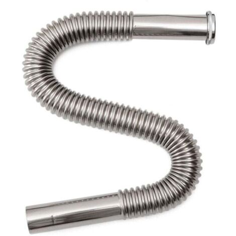 SABIR Siphon Flexible en acier inoxydable, tuyau d'évacuation Flexible pour évier, salle de bains, cuisine, Tube d'eau