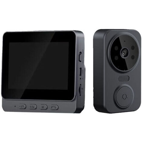 SABIR Sonnette vidéo de sécurité, caméra de sonnette vidéo WiFi, avec écran IPS de 10,9 cm, interphone vidéo bidirectionnel, caméra de sonnette sans fil