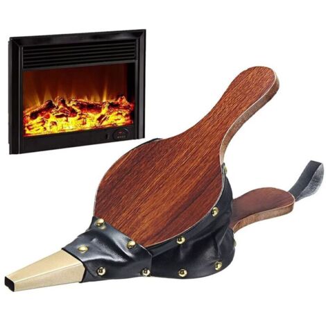 SABIR Soufflets De Cheminée 39 X 17 cm Grand Soufflet En Bois Pour Soufflerie Pour Puits De Feu Buse En Fonte Pour Camping En Plein Air Bbq Grill